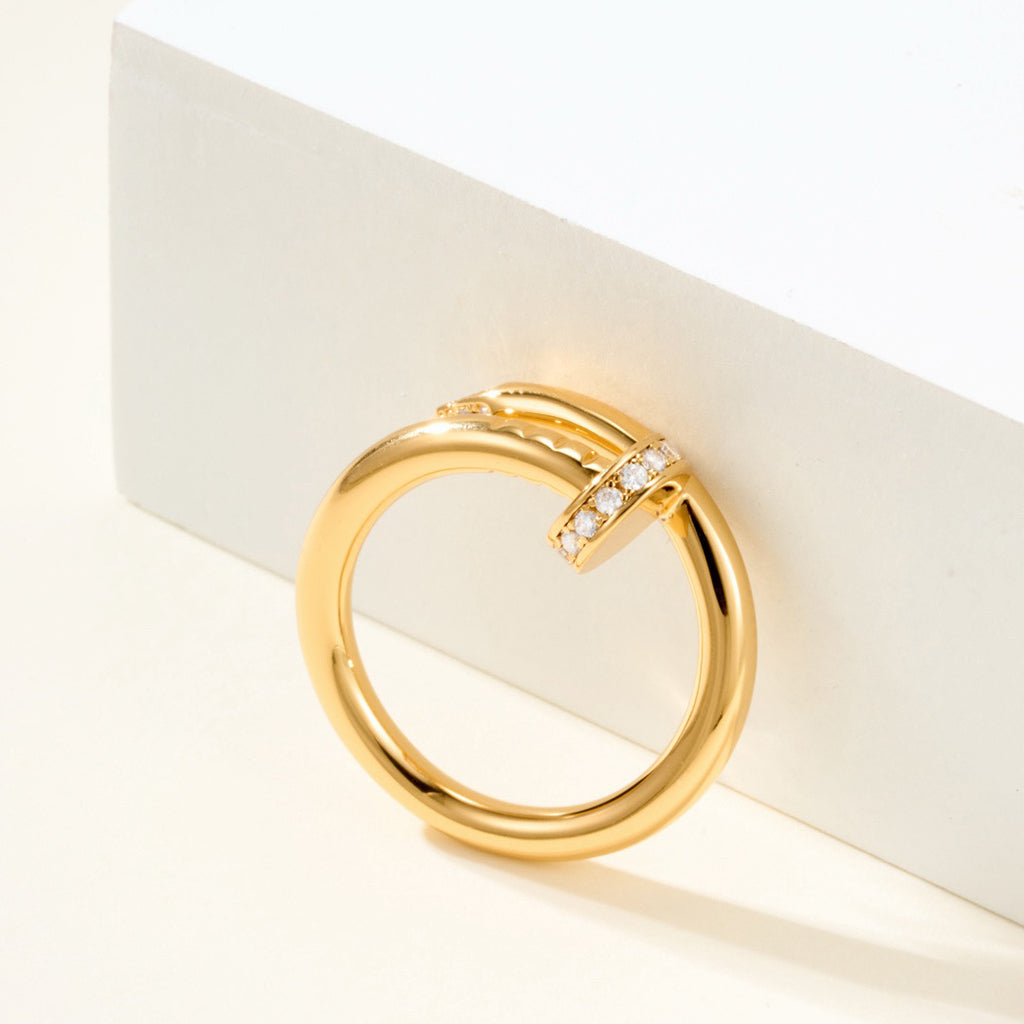 [Love's Uplift]JUSTE RING 2.6MM HALF DIAMOND