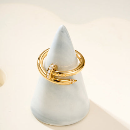 [Love's Uplift]JUSTE RING 2.6MM HALF DIAMOND