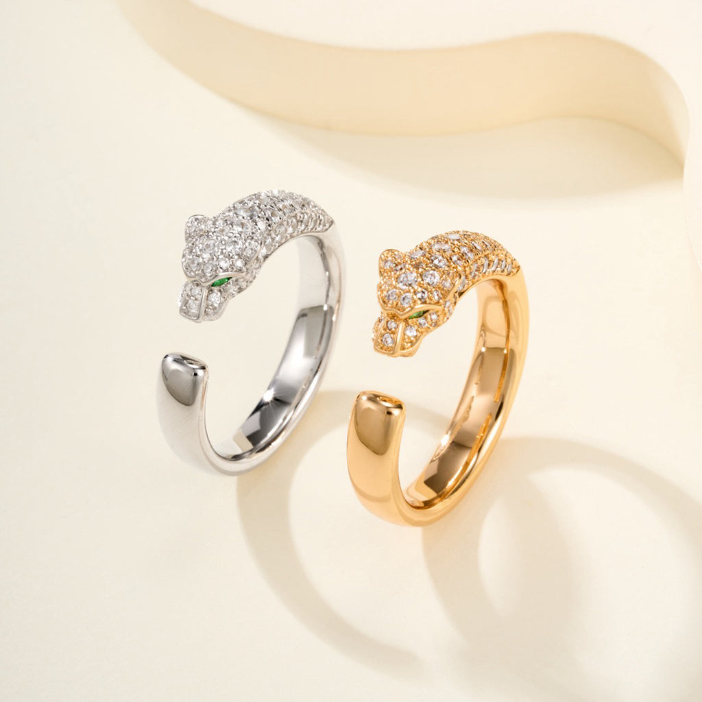 [Love's Uplift]PANTHERE HALF DIAMOND SMALL RING