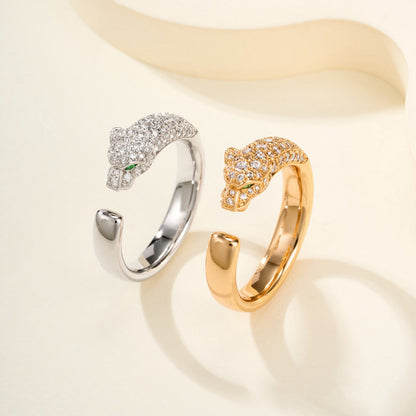 [Love's Uplift]PANTHERE HALF DIAMOND SMALL RING