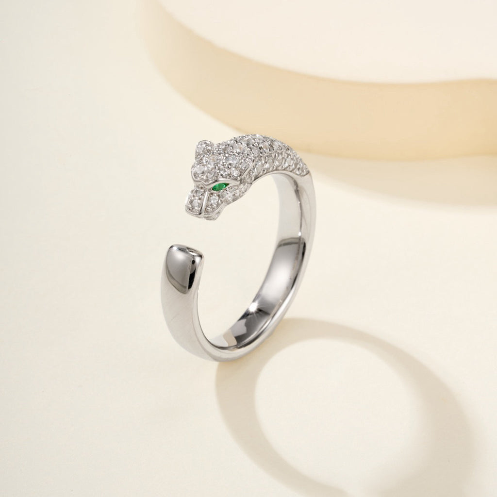 [Love's Uplift]PANTHERE HALF DIAMOND SMALL RING