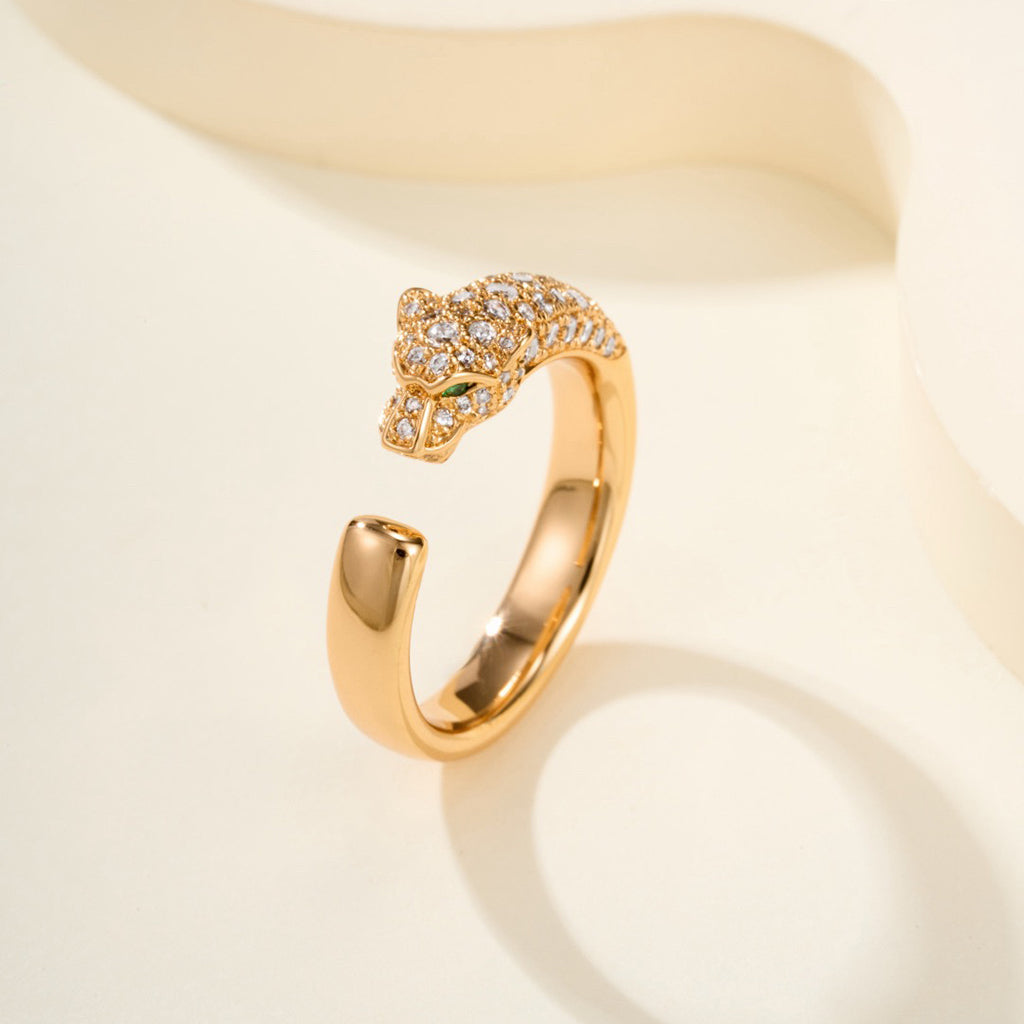 [Love's Uplift]PANTHERE HALF DIAMOND SMALL RING