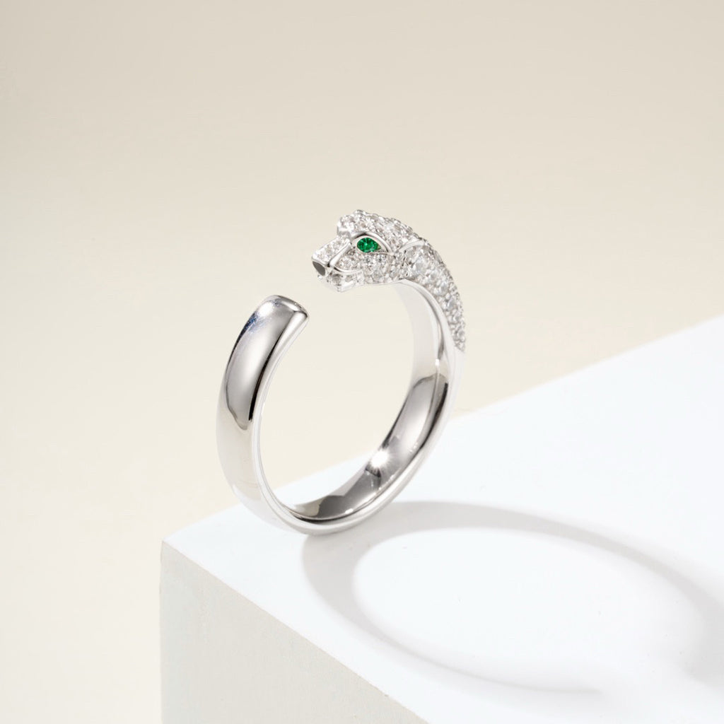 [Love's Uplift]PANTHERE HALF DIAMOND SMALL RING