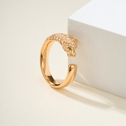 [Love's Uplift]PANTHERE HALF DIAMOND SMALL RING