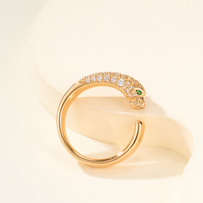[Love's Uplift]PANTHERE HALF DIAMOND SMALL RING