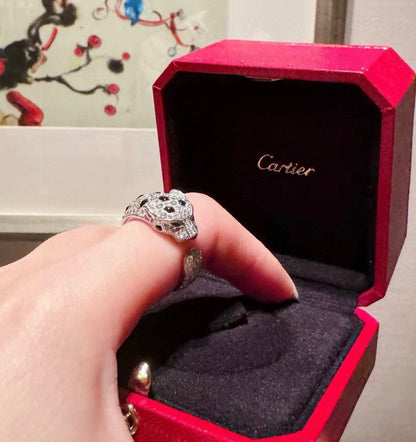 [Love's Uplift]PANTHERE SPOTTED FULL DIAMOND MEDIUM RING