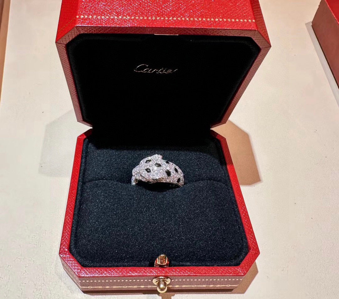 [Love's Uplift]PANTHERE SPOTTED FULL DIAMOND MEDIUM RING