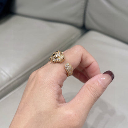 [Love's Uplift]PANTHERE SPOTTED FULL DIAMOND MEDIUM RING