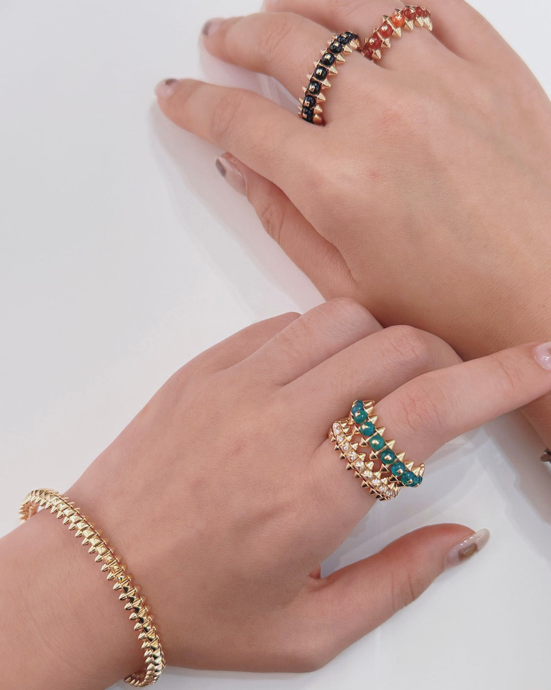 [Love's Uplift]CLASH 7.9MM AGATE CHALCEDONY RING