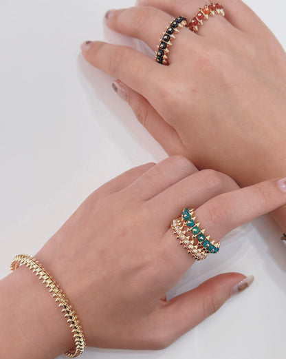 [Love's Uplift]CLASH 7.9MM AGATE CHALCEDONY RING