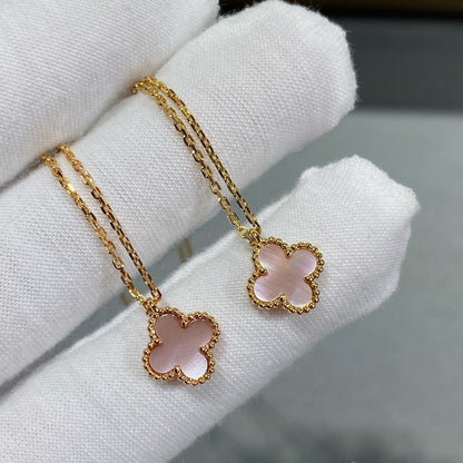 [Love's Uplift]CLOVER 9.5MM PINK MOTHER OF PEARL SINGLE FLOWER NECKLACE