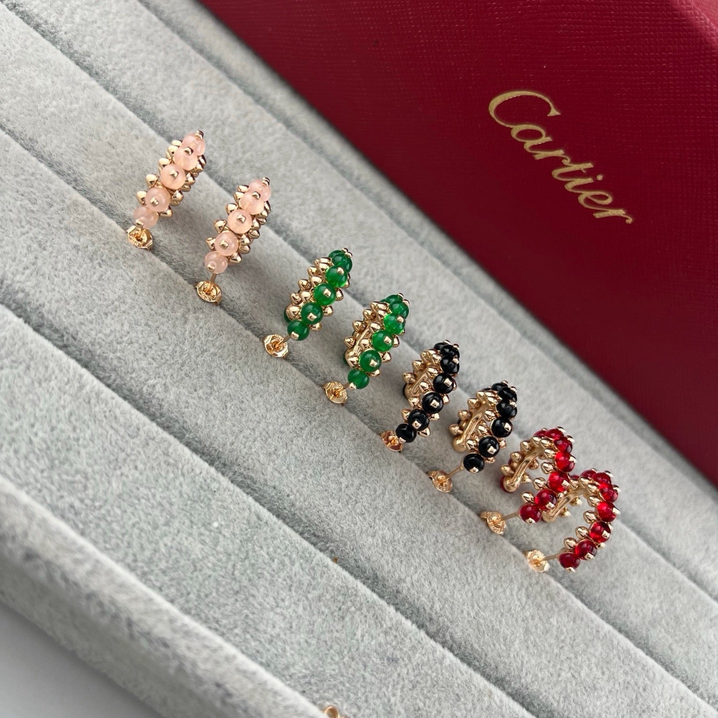 [Love's Uplift]CLASH 7.9MM AGATE CHALCEDONY EARRINGS