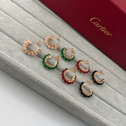 [Love's Uplift]CLASH 7.9MM AGATE CHALCEDONY EARRINGS