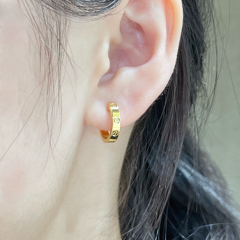 [Love's Uplift]LOVE EARRINGS 2.65 MM NO DIAMOND SMALL