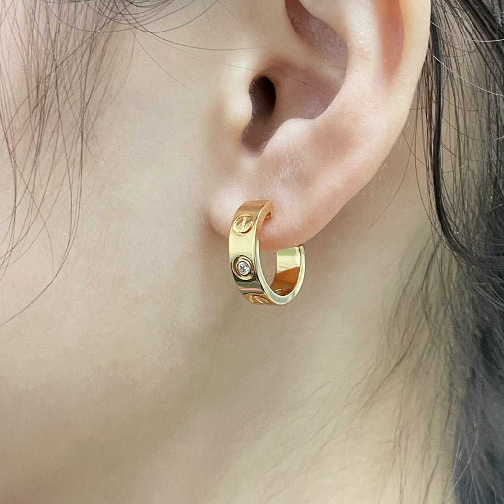 [Love's Uplift]LOVE EARRINGS 5.7MM 2 DIAMONDS