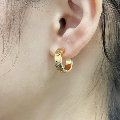 [Love's Uplift]LOVE EARRINGS 5.7MM 2 DIAMONDS