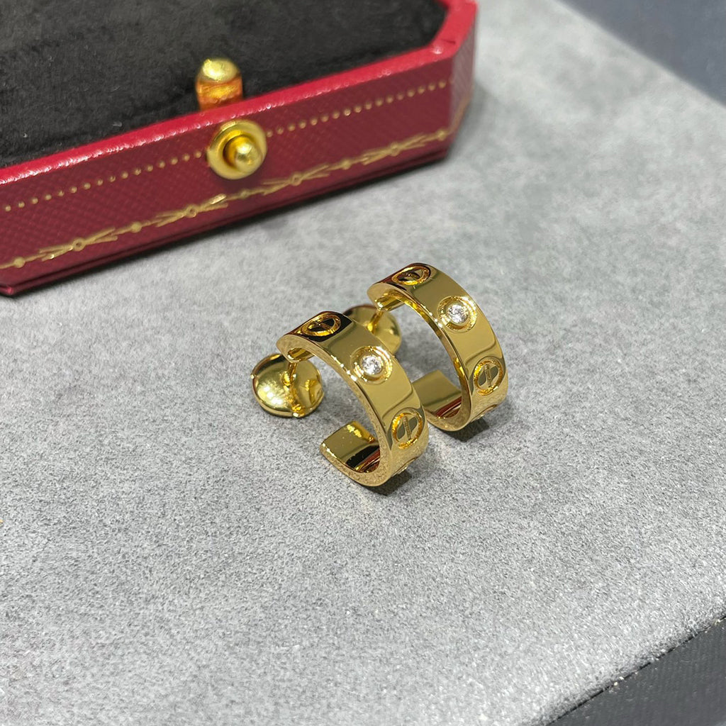 [Love's Uplift]LOVE EARRINGS 5.7MM 2 DIAMONDS