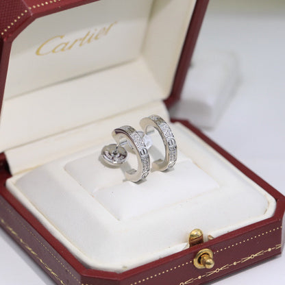 [Love's Uplift]LOVE 5.5MM DIAMOND PAVED EARRINGS
