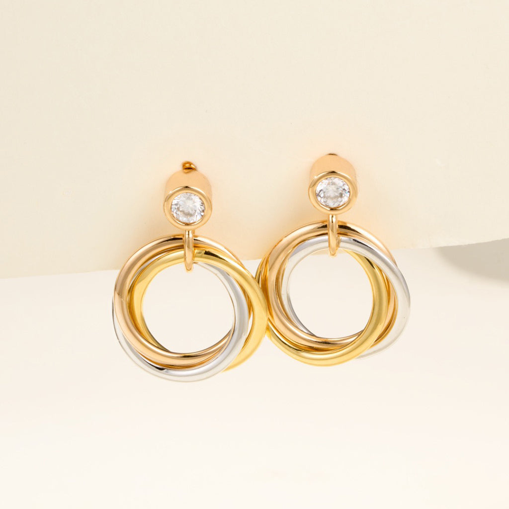 [Love's Uplift]TRINITY ON DIAMOND  EARRINGS