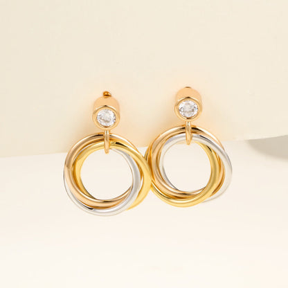 [Love's Uplift]TRINITY ON DIAMOND  EARRINGS