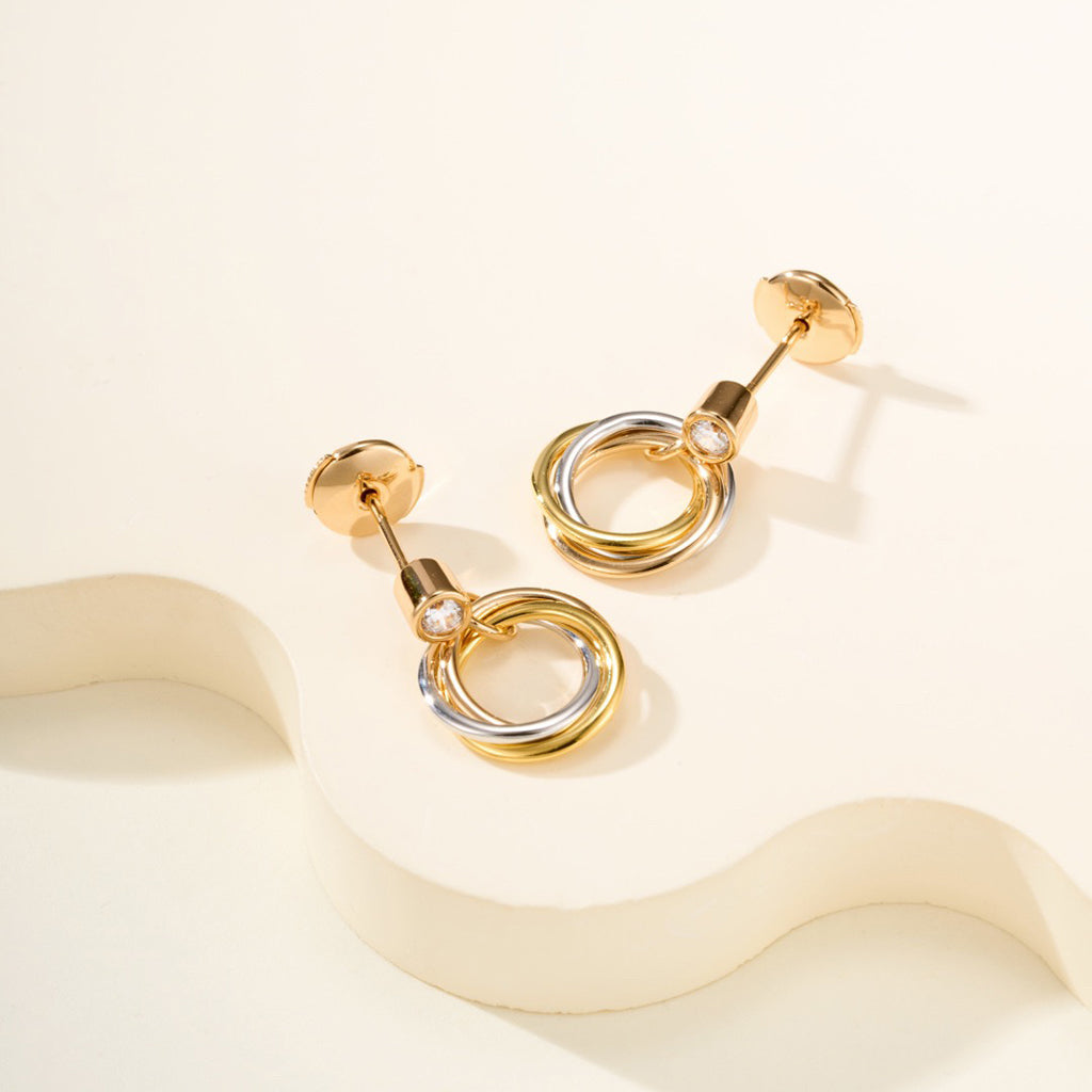 [Love's Uplift]TRINITY ON DIAMOND  EARRINGS