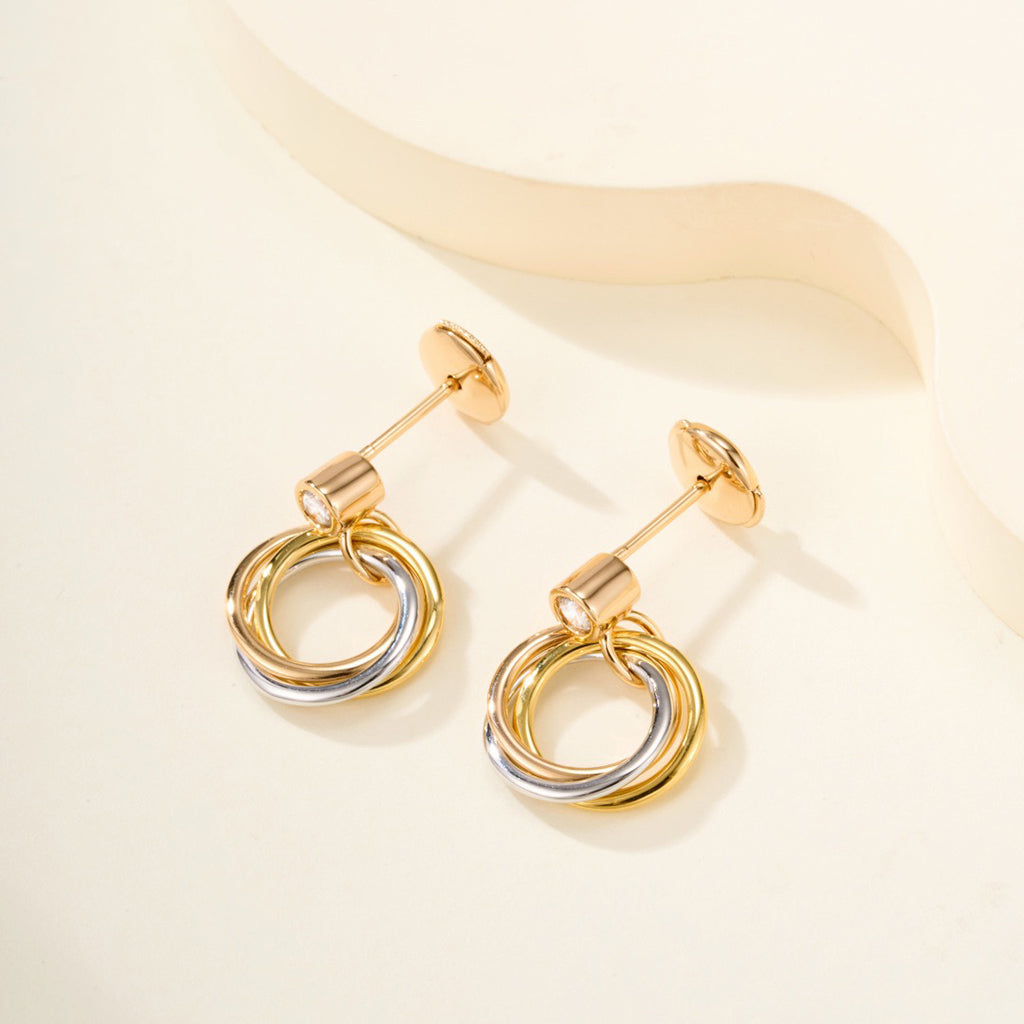 [Love's Uplift]TRINITY ON DIAMOND  EARRINGS