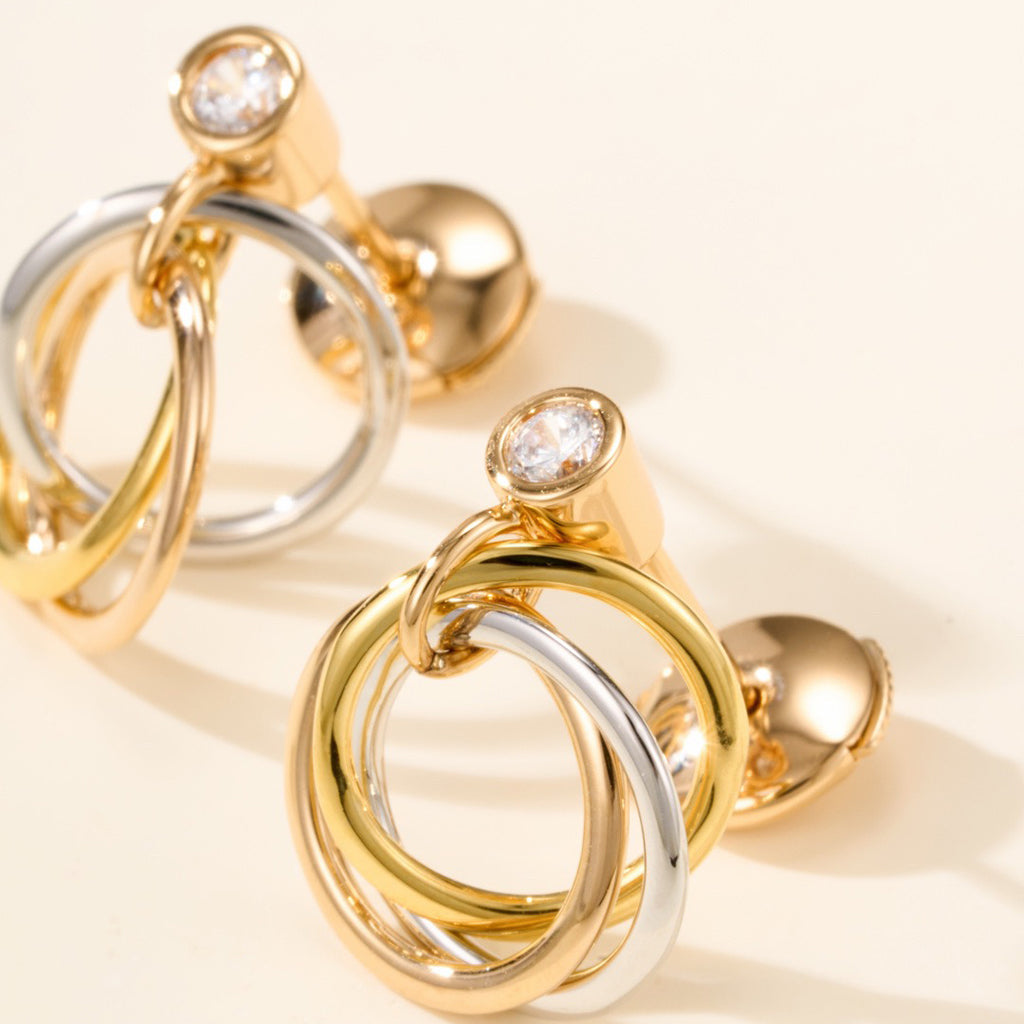 [Love's Uplift]TRINITY ON DIAMOND  EARRINGS