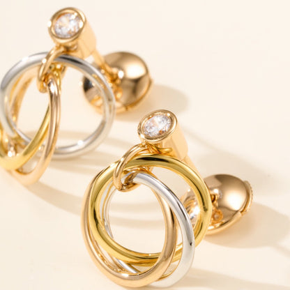 [Love's Uplift]TRINITY ON DIAMOND  EARRINGS