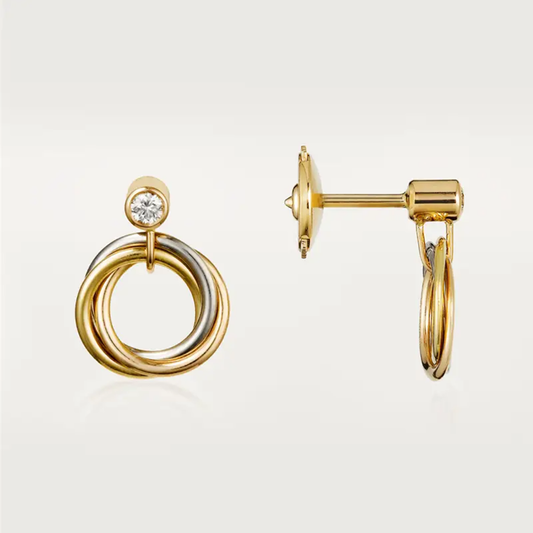 [Love's Uplift]TRINITY ON DIAMOND  EARRINGS