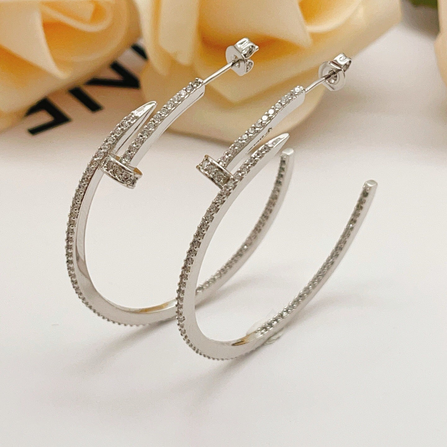 [Love's Uplift]JUSTE FULL DIAMOND LARGE EARRINGS
