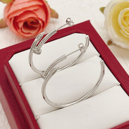 [Love's Uplift]JUSTE HALF DIAMOND LARGE EARRINGS