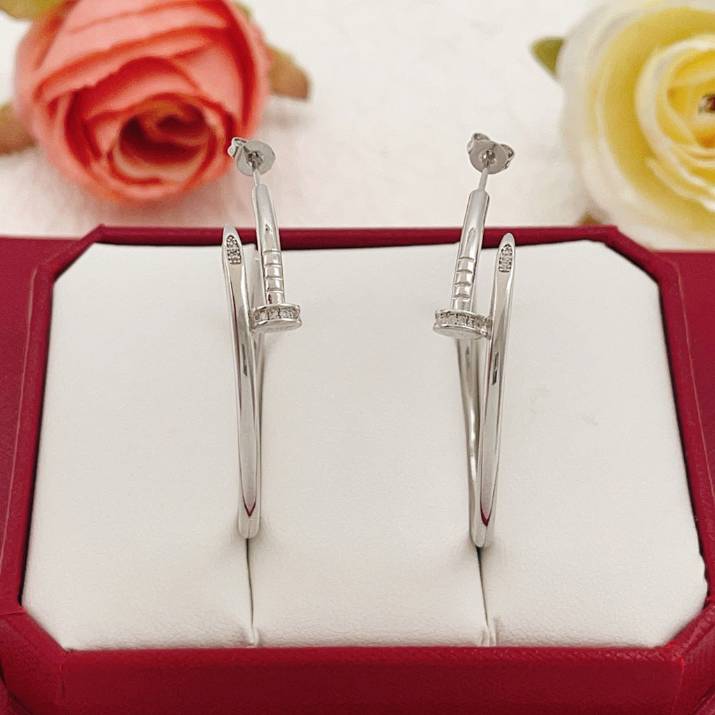 [Love's Uplift]JUSTE HALF DIAMOND LARGE EARRINGS