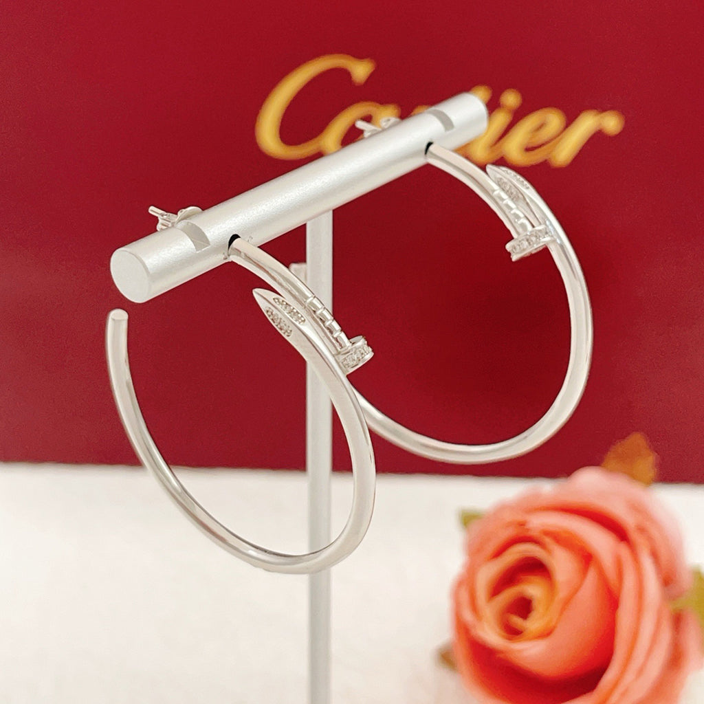 [Love's Uplift]JUSTE HALF DIAMOND LARGE EARRINGS