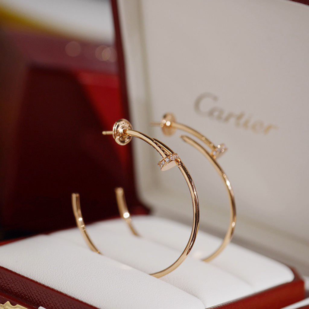 [Love's Uplift]JUSTE HALF DIAMOND LARGE EARRINGS