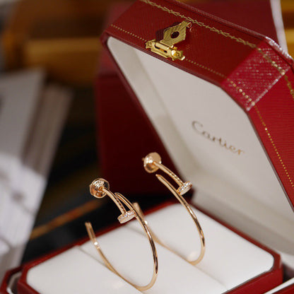 [Love's Uplift]JUSTE HALF DIAMOND LARGE EARRINGS