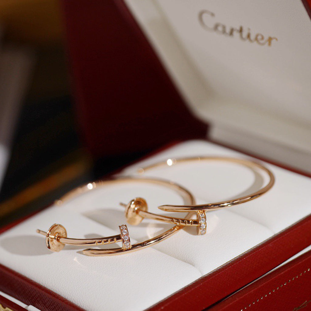 [Love's Uplift]JUSTE HALF DIAMOND LARGE EARRINGS