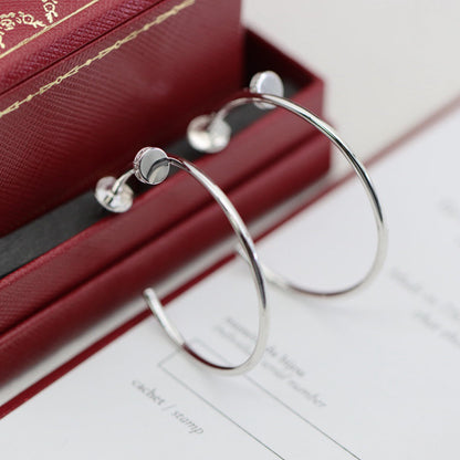 [Love's Uplift]JUSTE HALF DIAMOND LARGE EARRINGS