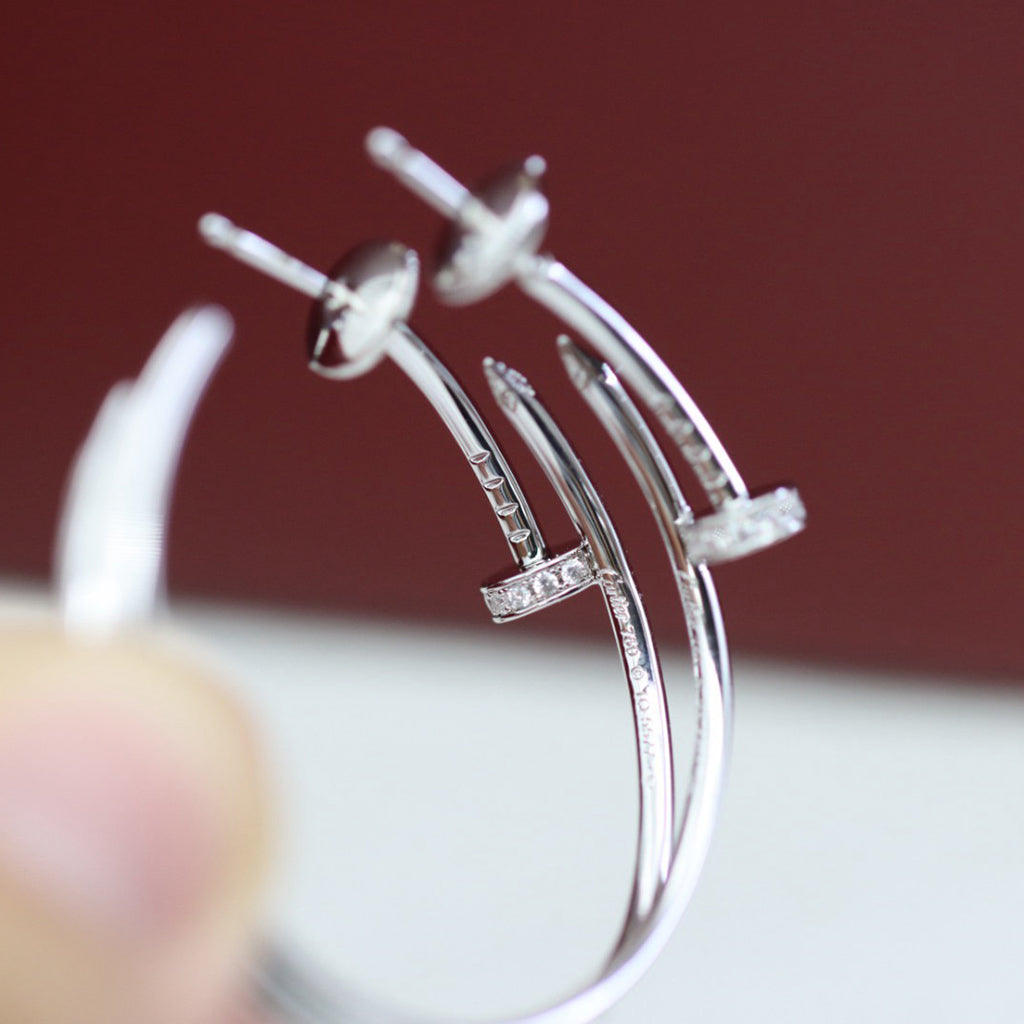 [Love's Uplift]JUSTE HALF DIAMOND LARGE EARRINGS