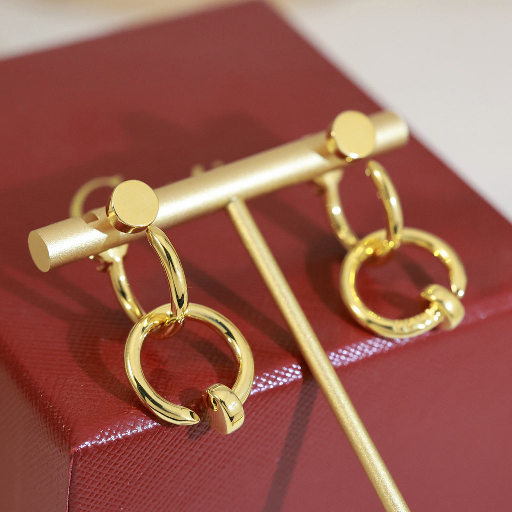 [Love's Uplift]JUSTE NO DIAMOND DOUBLE EARRINGS