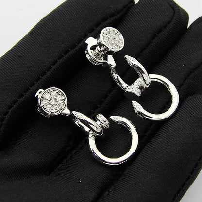 [Love's Uplift]JUSTE HALF DIAMOND DOUBLE EARRINGS