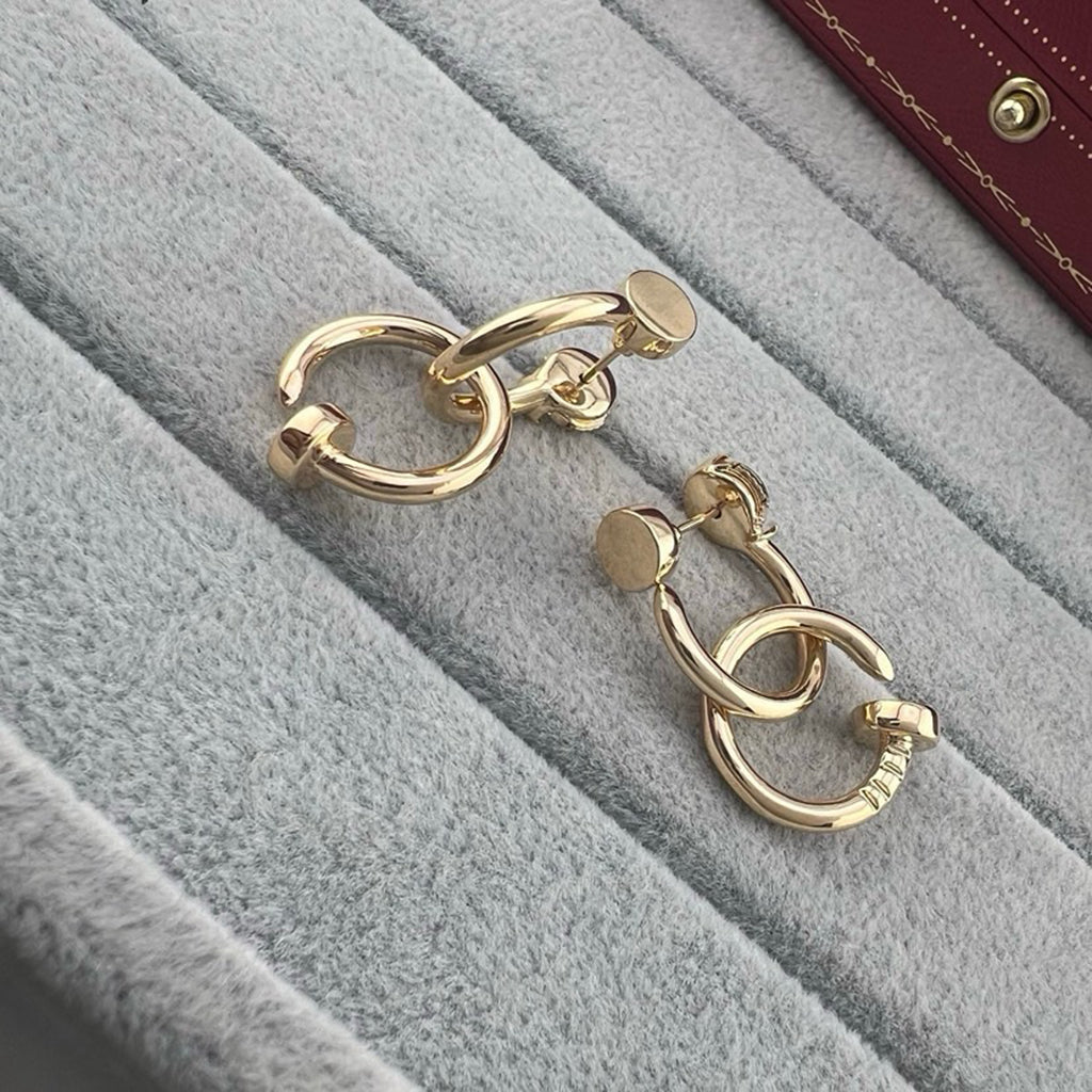 [Love's Uplift]JUSTE NO DIAMOND DOUBLE EARRINGS