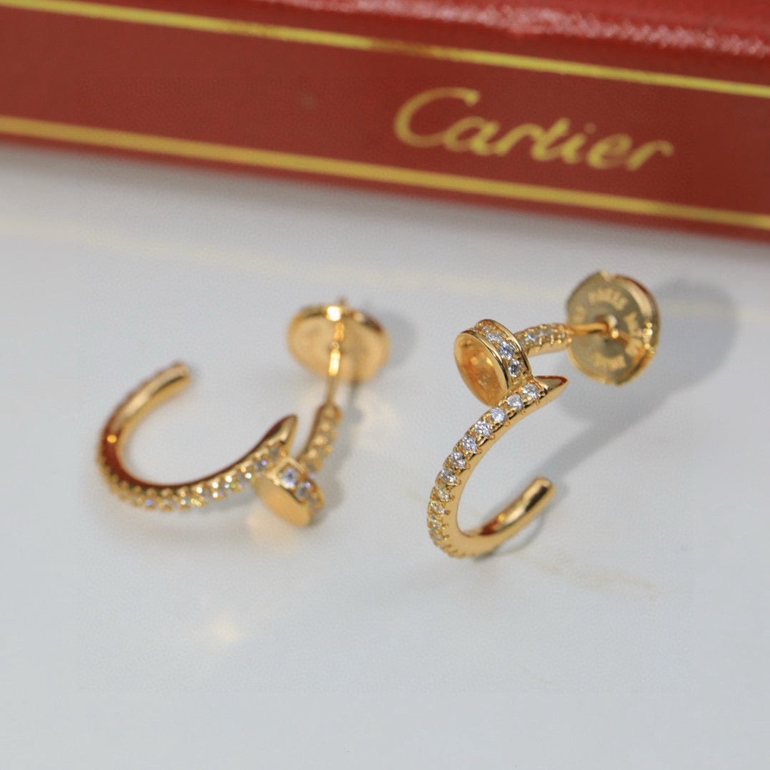 [Love's Uplift]JUSTE FULL DIAMOND DOUBLE EARRINGS