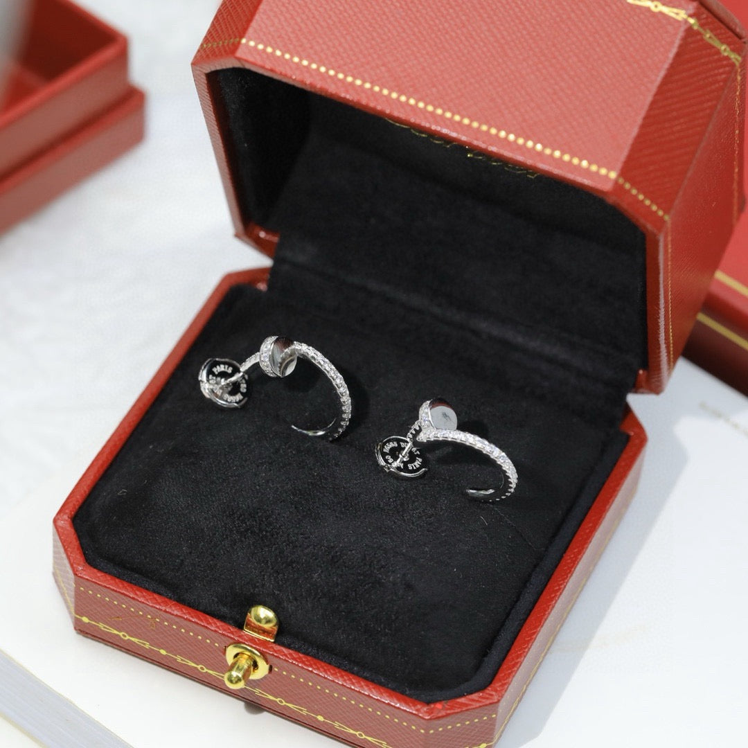 [Love's Uplift]JUSTE FULL DIAMOND DOUBLE EARRINGS
