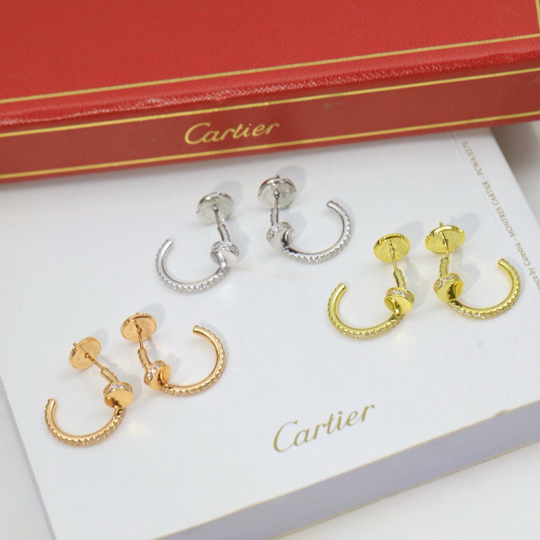 [Love's Uplift]JUSTE FULL DIAMOND DOUBLE EARRINGS