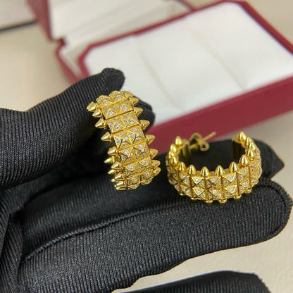 [Love's Uplift]CLASH 9.2MM FULL DIAMOND DOUBLE ROW EARRINGS