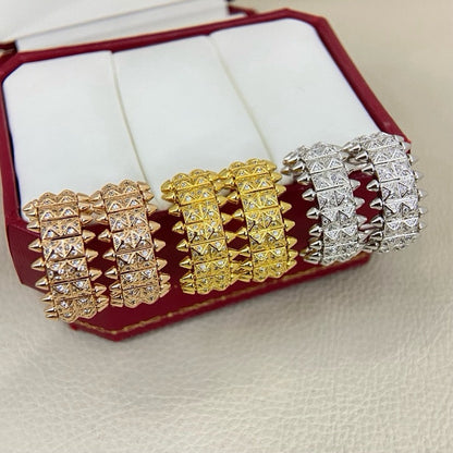 [Love's Uplift]CLASH 9.2MM FULL DIAMOND DOUBLE ROW EARRINGS