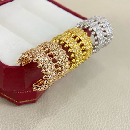 [Love's Uplift]CLASH 9.2MM FULL DIAMOND DOUBLE ROW EARRINGS