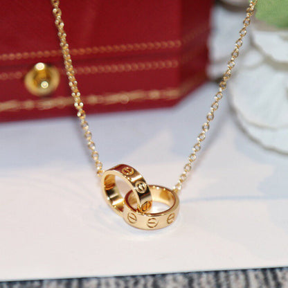 [Love's Uplift]LOVE DOUBLE RING NECKLACE