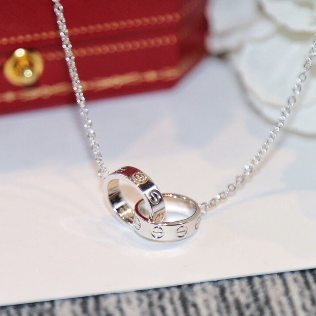 [Love's Uplift]LOVE DOUBLE RING NECKLACE