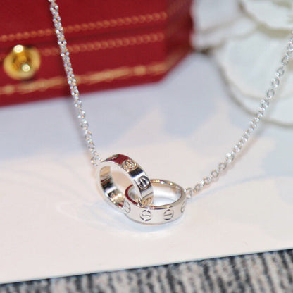 [Love's Uplift]LOVE DOUBLE RING NECKLACE